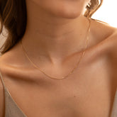Thin Box Chain Necklace - Gold Plated